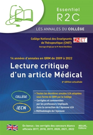 Lecture critique d'un article médical : 14 années d'annales en QRM de 2009 à 2022 - Collège national des enseignants de thérapeutique (France)