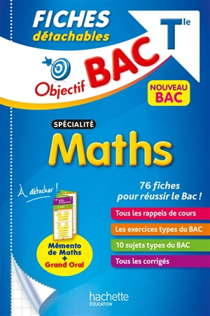 Spécialité maths terminale : fiches détachables : nouveau bac - Dominique Dejean