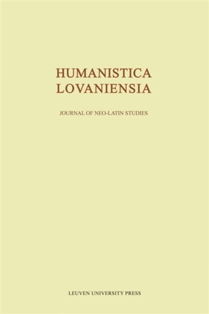 Humanistica Lovaniensia : journal of neo-latin studies. Vol. 66