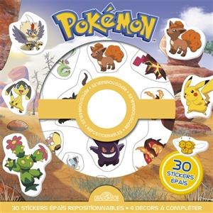 Pokémon : Pochette de stickers épais repositionnables : Des scènes de cherche-et-trouve à créer à l'infini ! - The Pokémon Company