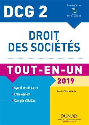 Droit des sociétés, DCG 2 : tout-en-un : 2019 - France Guiramand