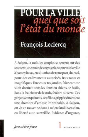 Pour la ville, quel que soit l'état du monde - François Leclercq