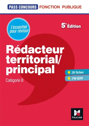 Concours rédacteur territorial, principal : catégorie B - René Canfin-Doco