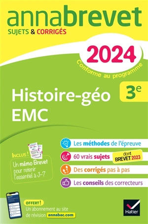 Histoire géographie, enseignement moral et civique 3e : brevet 2024 - Christophe Clavel