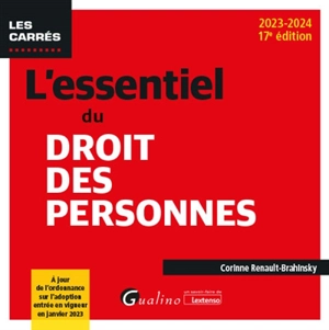 L'essentiel du droit des personnes : 2023-2024 - Corinne Renault-Brahinsky