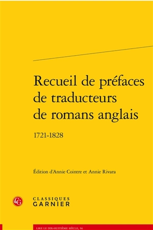 Recueil de préfaces de traducteurs de romans anglais : 1721-1828