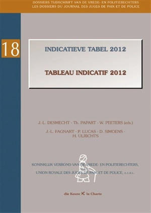 Indicatieve tabel 2012. Tableau indicatif 2012 - Jean-Luc Fagnart