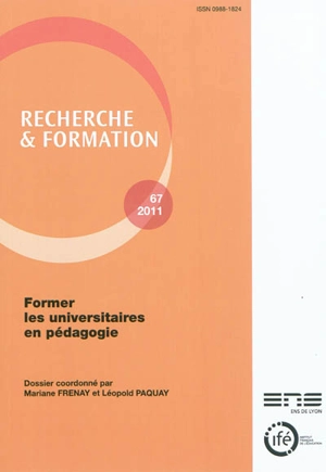 Recherche et formation, n° 67. Former les universitaires en pédagogie