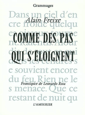 Comme des pas qui s'éloignent - Alain Freixe