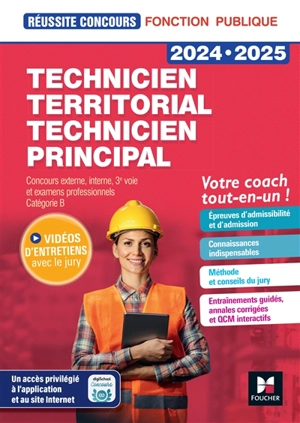 Technicien territorial, technicien principal 2024-2025 : concours externe, interne, 3e voie et examens professionnels, catégorie B : votre coach tout-en-un ! - Christine Drapp