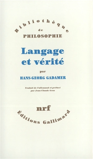 Langage et vérité - Hans-Georg Gadamer