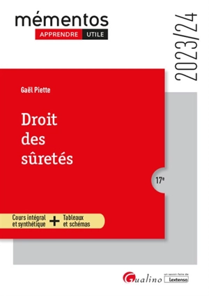 Droit des sûretés : 2023-2024 - Gaël Piette