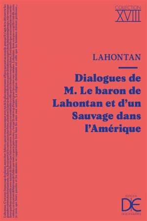 Dialogues de M. le baron de Lahontan et d'un sauvage dans l'Amérique - Louis-Armand de Lom d'Arce La Hontan