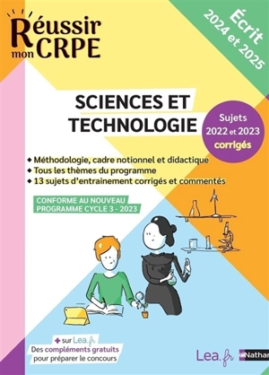 Sciences et technologie : sujets 2022 et 2023 corrigés : écrit 2024 et 2025 - Franck Douët