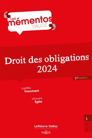 Droit des obligations : 2024 - Laetitia Tranchant