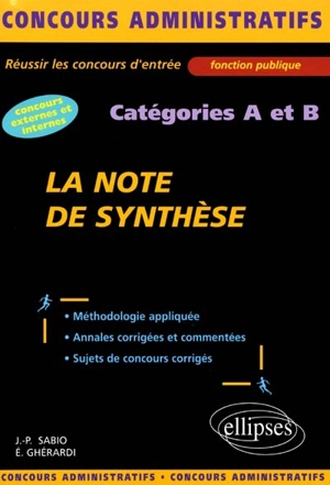 Note de synthèse, catégories A et B - Jean-Pierre Sabio