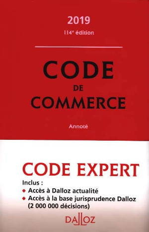 Code de commerce 2019 : annoté