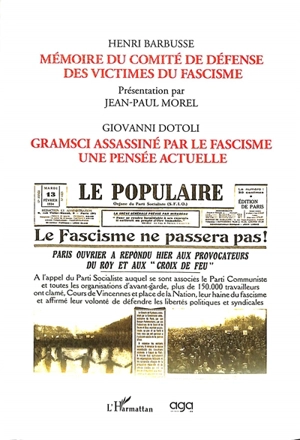 Mémoire du comité de défense des victimes du fascisme. Gramsci assassiné par le fascisme : une pensée actuelle - Henri Barbusse