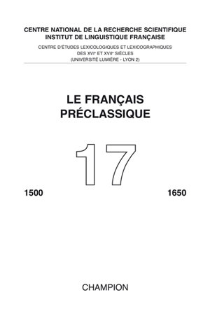 Français préclassique (Le), n° 17