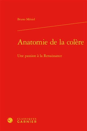 Anatomie de la colère : une passion à la Renaissance - Bruno Méniel