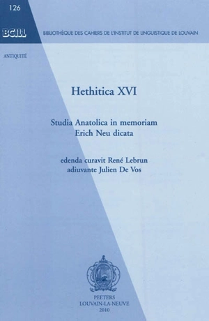 Hethitica, n° 16. Studia Anatolica in memoriam Erich Neu dicata