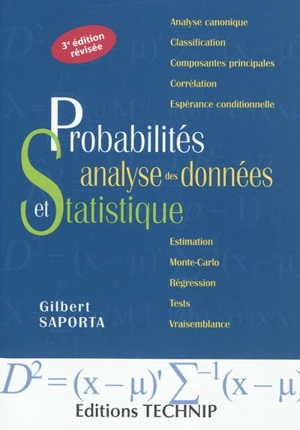 Probabilités, analyse des données et statistique - Gilbert Saporta