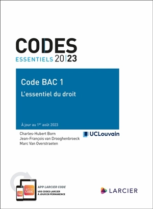 Code bac 1 : l'essentiel du droit 2023 - Charles-Hubert Born