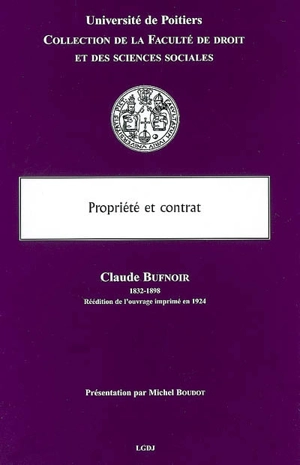 Propriété et contrat - Claude Bufnoir