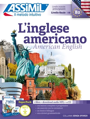 L'inglese americano, livello iniziale principianti, livello finale B2 : super pack : 1 libro + download audio MP3 + 4 CD - David Applefield