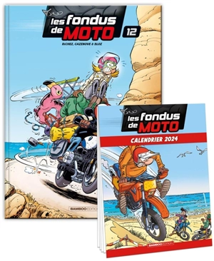 Les fondus de moto : pack tome 12 + calendrier 2024 - Hervé Richez