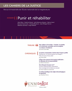 Cahiers de la justice (Les) - Revue de L'ENM, n° 2 (2023). Punir et réhabiliter