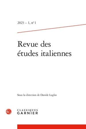 Revue des études italiennes, n° 1 (2023)