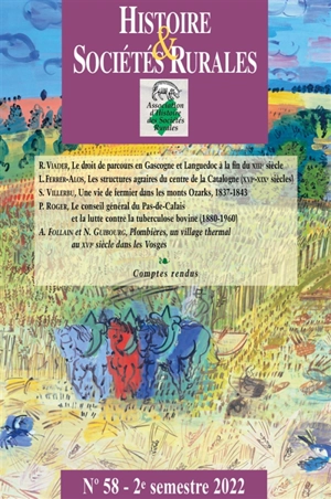 Histoire & sociétés rurales, n° 58