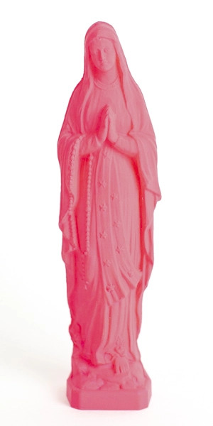 Vierge de Lourdes rose fluo - 12cm - Sapristi