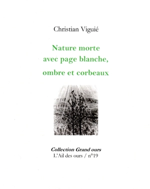 Nature morte avec page blanche, ombre et corbeaux - Christian Viguié
