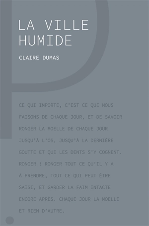 La ville humide - Claire Dumas