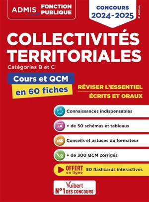 Collectivités territoriales : catégories B et C : cours et QCM en 60 fiches, concours 2024-2025 - Pierre-Brice Lebrun