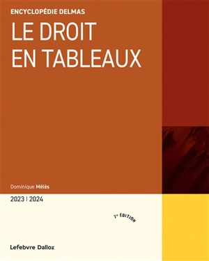 Le droit en tableaux : schémas, plans et chronologie de dispositions majeures : 2023-2024 - Dominique Mélès