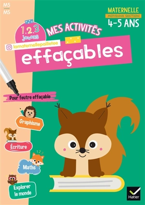 Mes activités effaçables, maternelle moyenne section, 4-5 ans : M5, MS - Alissia Waeles