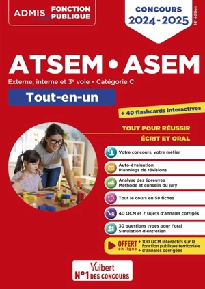 ATSEM, ASEM : externe, interne et 3e voie, catégorie C : tout-en-un, concours 2024-2025 - Elodie Laplace