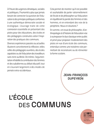 L'école des communs - Jean-François Dupeyron