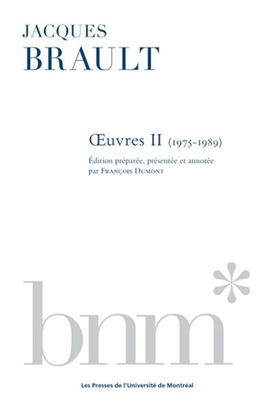 Œuvres II (1975-1989) - François Dumont