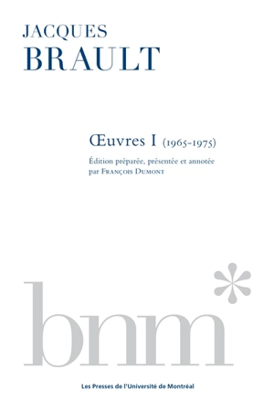 Œuvres I (1965-1975) - François Dumont