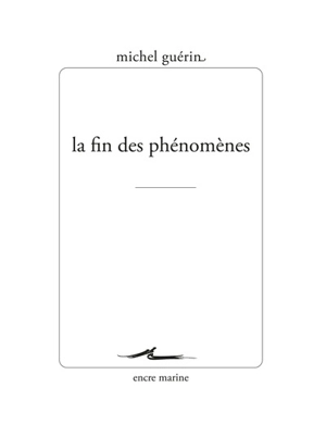La fin des phénomènes - Michel Guérin