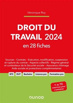 Droit du travail 2024 : en 28 fiches - Véronique Roy