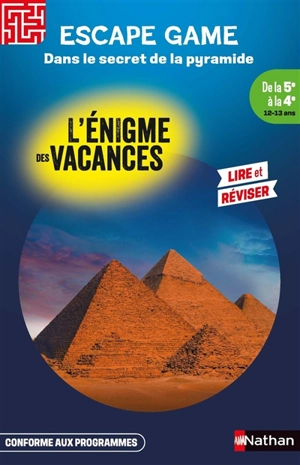 Dans le secret de la pyramide : de la 5e à la 4e, 12-13 ans : conforme aux programmes - Sophie Adriansen