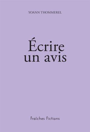 Ecrire un avis - Yoann Thommerel