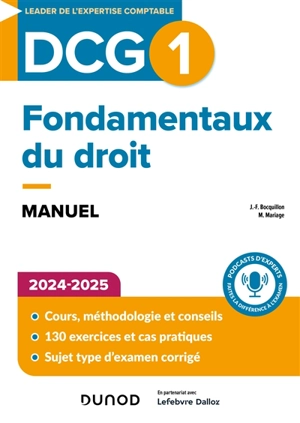 DCG 1, fondamentaux du droit : manuel - Jean-François Bocquillon