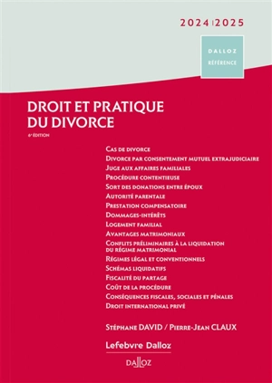 Droit et pratique du divorce 2024-2025 - Stéphane David