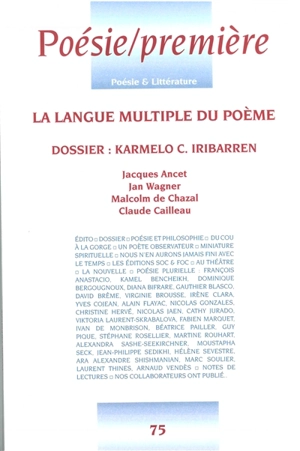 Poésie première, n° 75. La langue multiple du poème